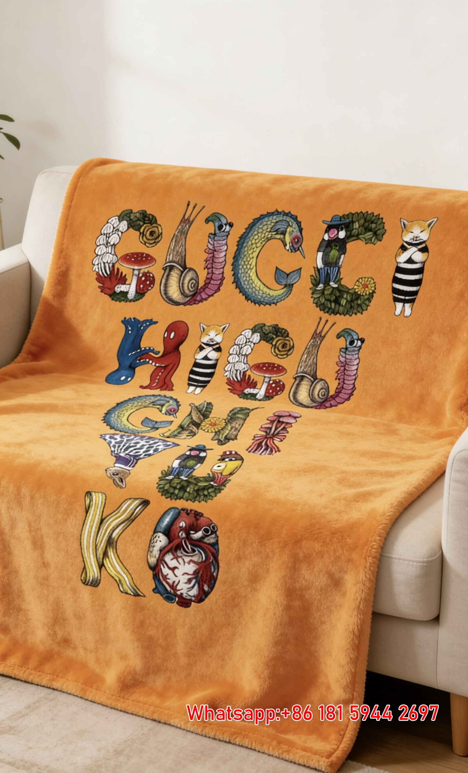 Gucci x Yuko Printed Throw Blankets IMG_2963